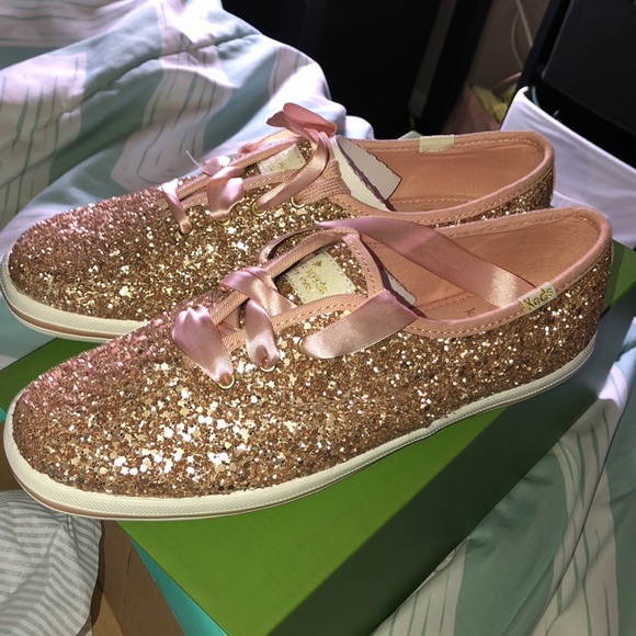 Keds Shoes - Kate Spade Keds Rose Gold Glitter size 7